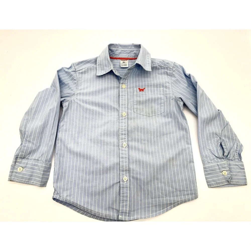 Carter's Boy's Long Sleeve Oxford Striped Button-Down Shirt  Size 4T